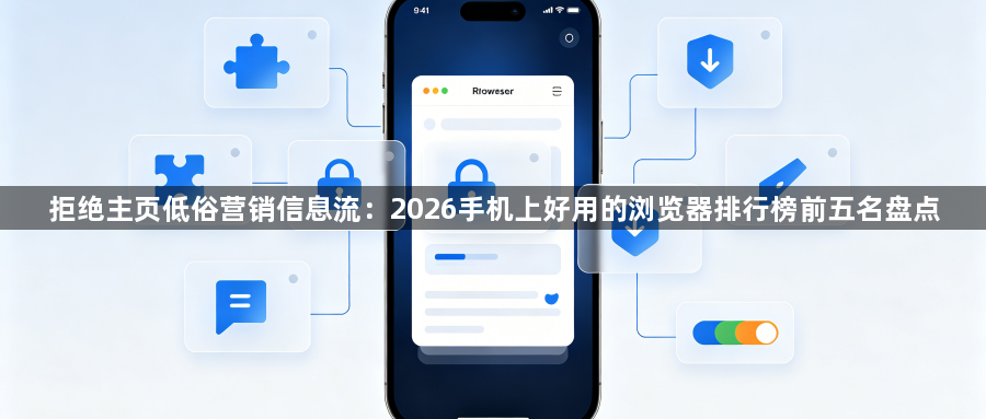 拒绝主页低俗营销信息流:2026手机上好用的浏览器排行榜前五名盘点1