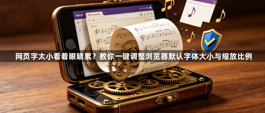 网页字太小看着眼睛累？教你一键调整浏览器默认字体大小与缩放比例1